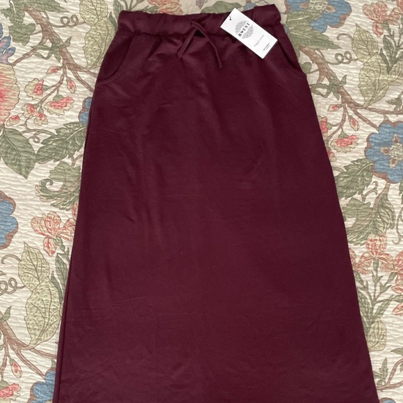 (3 for $24❣️) Plum Long Tie Waist Skirt w Pockets (NWT) - Picture 6 of 11